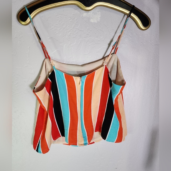 Astr The Label Cropped Striped Spaghetti Strap Tank Size Medium - Picture 2 of 7
